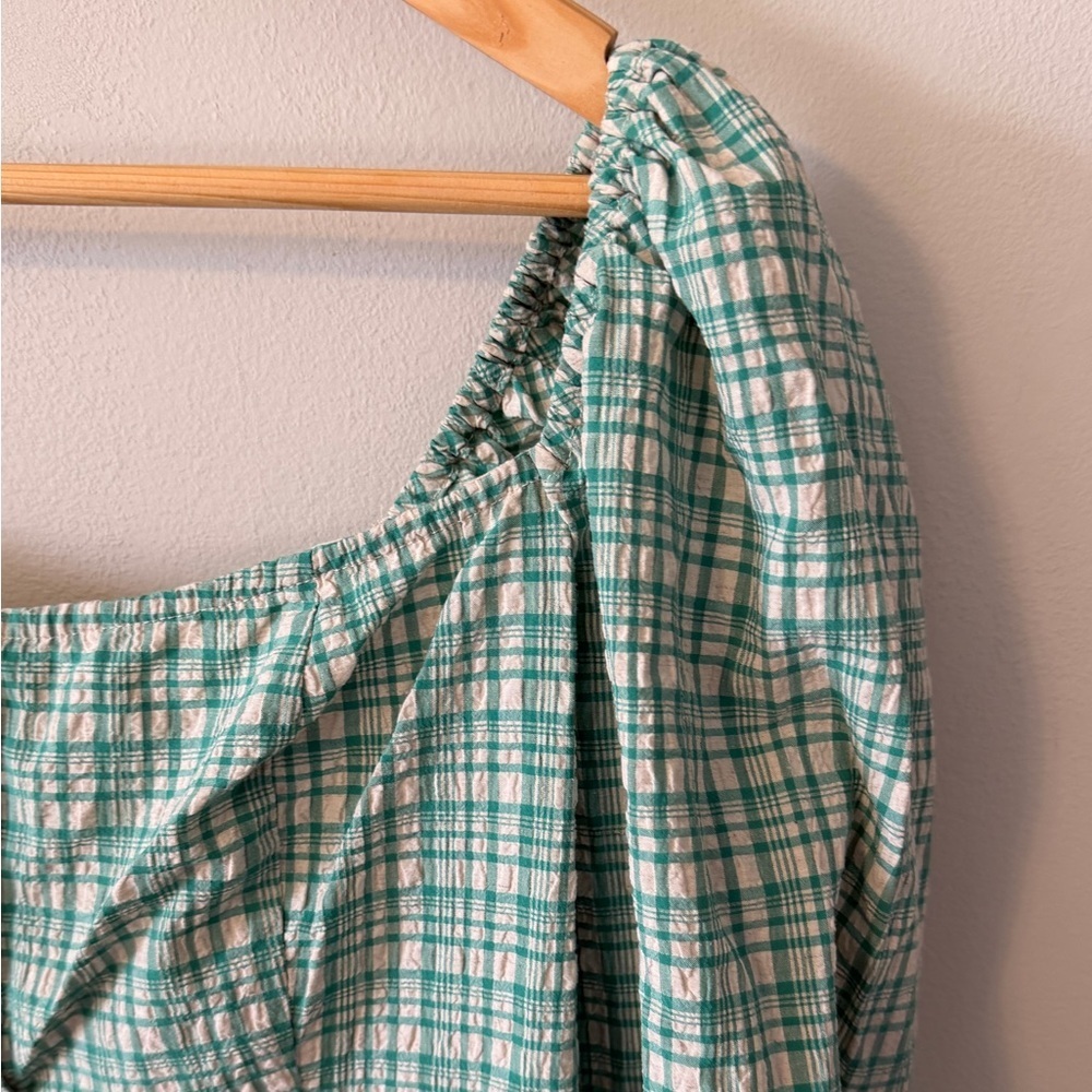 Urban Outfitters UO Viola Check Crinkle Mini Dress Size Medium - Picture 7 of 14